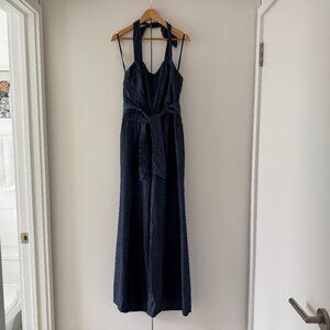Anthropologie Elevenses Denim Wide-Leg Jumpsuit (Size US: 0 UK:4 EU:32)